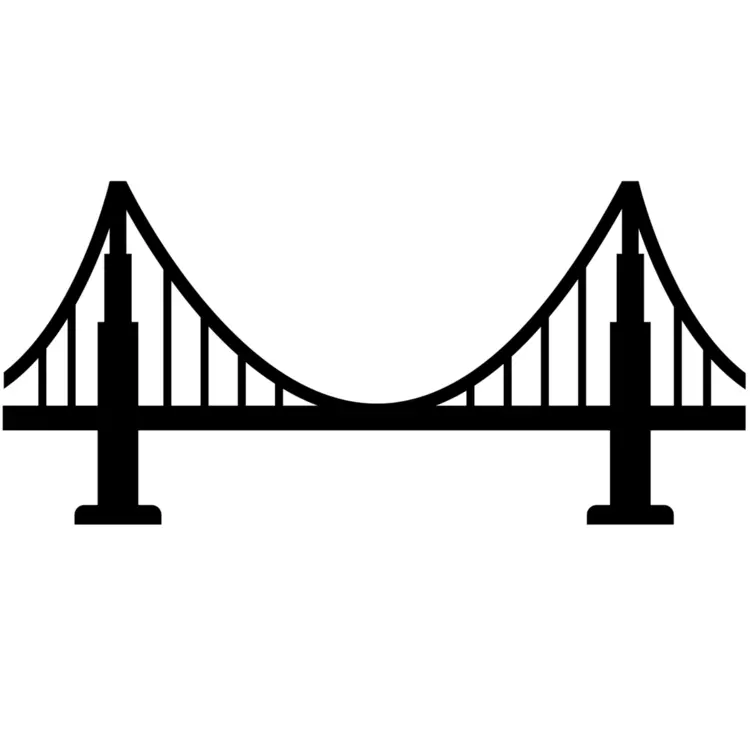 Suspension Bridge Silhouette
