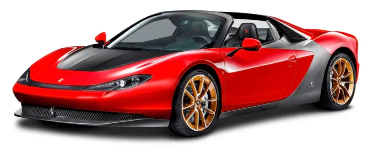 Red Sports Car with Convertible Top