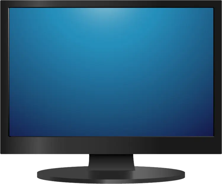 Flat Monitor with Blue Screen