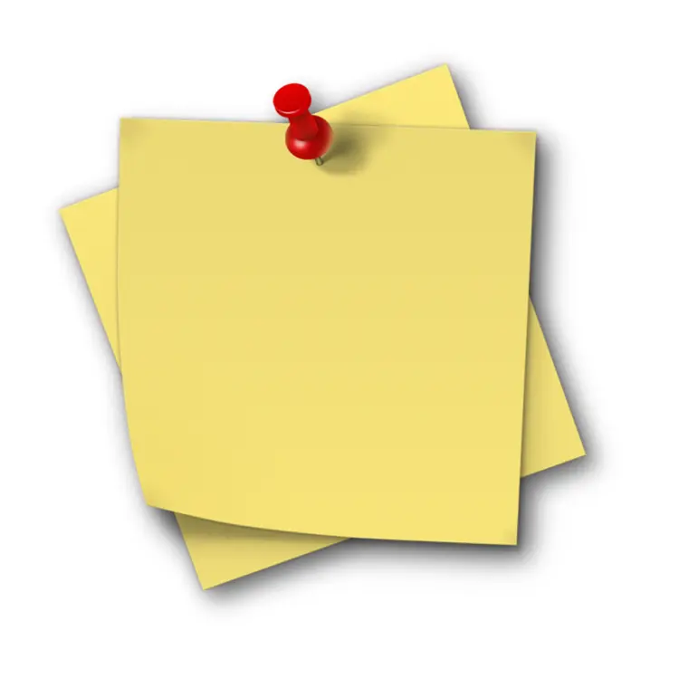 Stacked Yellow Sticky Notes with Red Pin