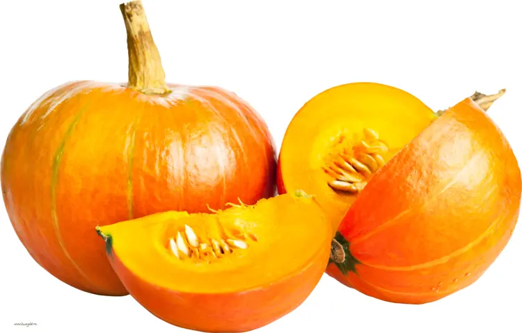 Sliced Orange Pumpkin with Seeds