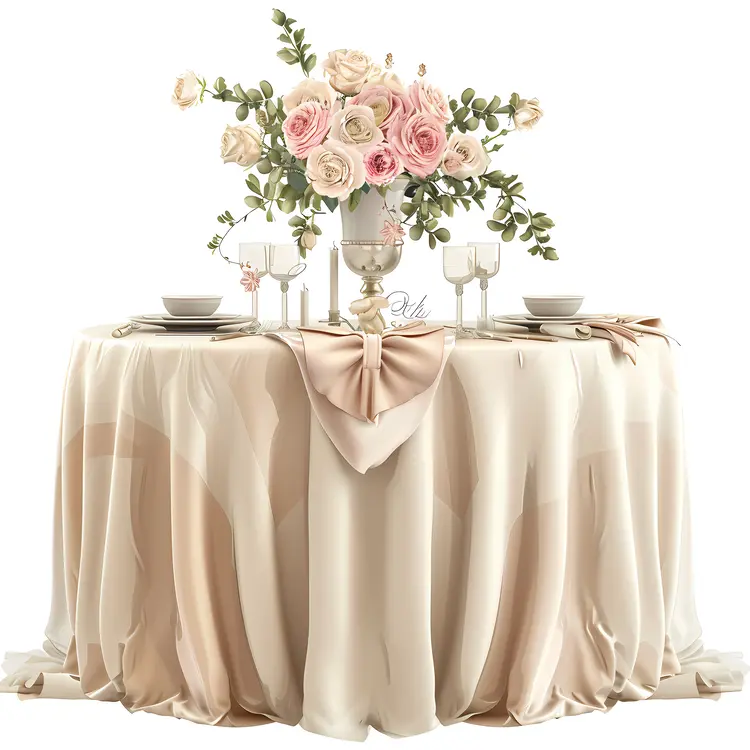 Decorative Table with Pink Flowers