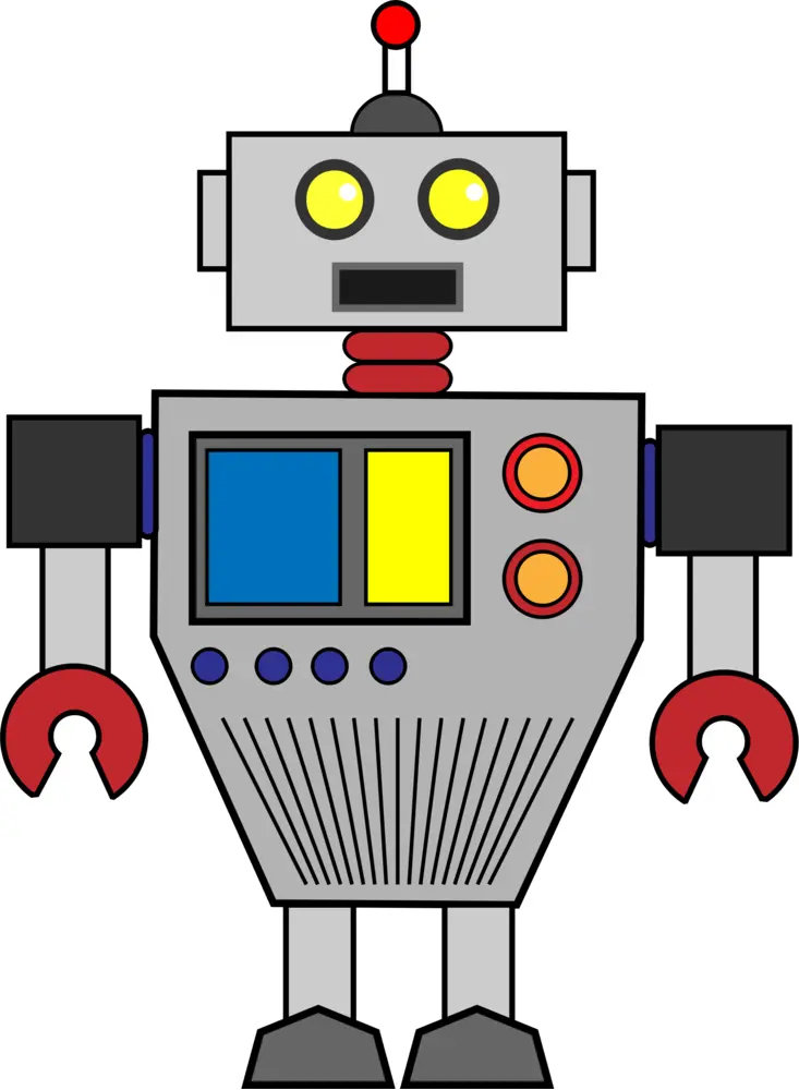 Colorful Retro Robot with Buttons