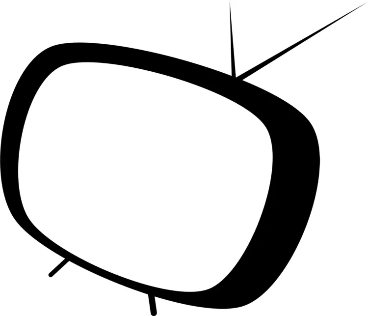 Tilted TV Icon with Antenna