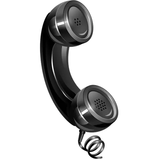 Black Phone Receiver with Cord