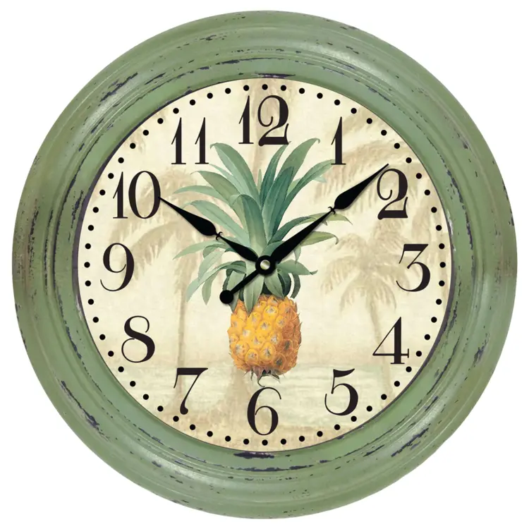 Vintage Green Pineapple Wall Clock