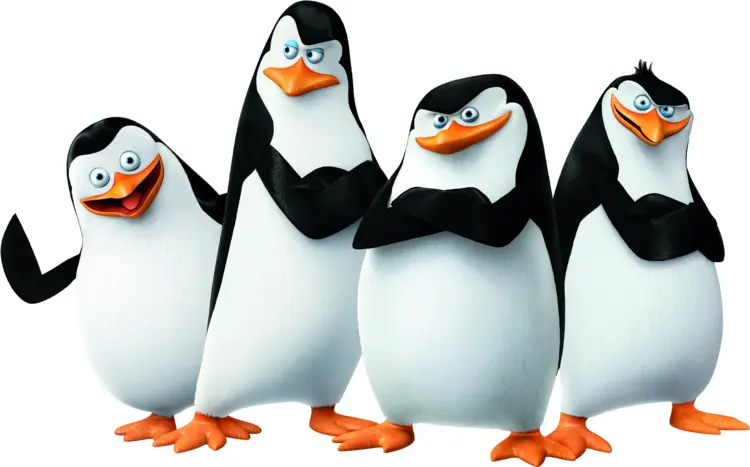 Group of Cartoon Penguins