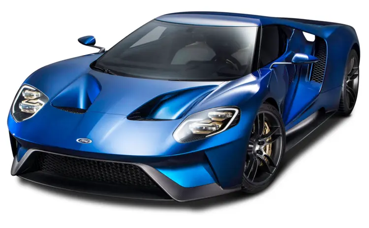 Blue Ford GT Sports Car