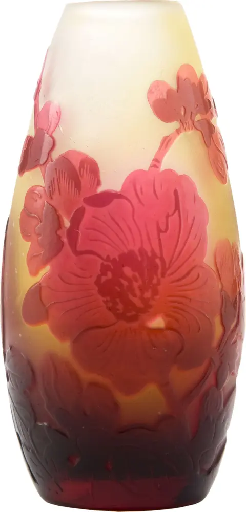 Vintage Floral Glass Vase