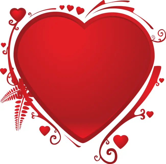 Red Heart with Swirls for Valentine's Day