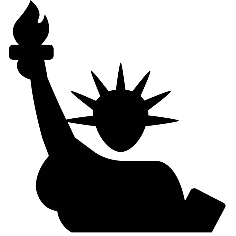 Close-up Silhouette of the Statue of Liberty