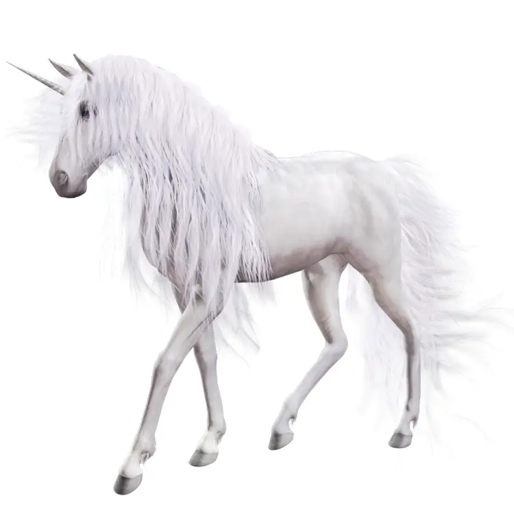 White Unicorn in Fantasy World