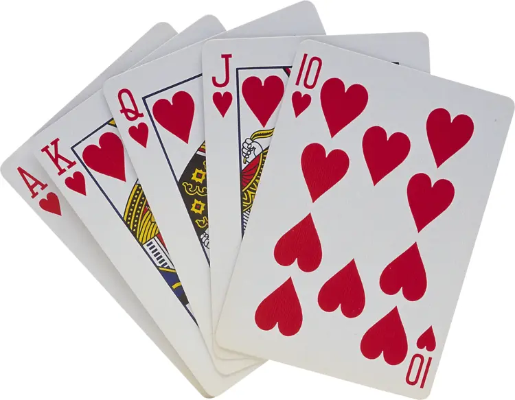 Royal Flush in Hearts