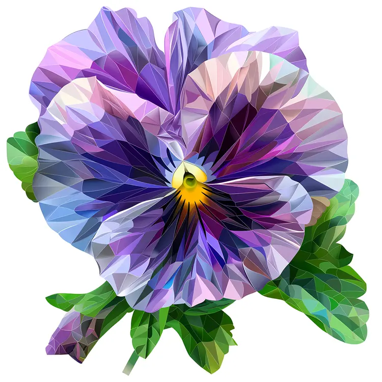Blooming Purple Pansy Flower in Spring