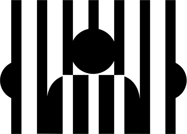 Prisoner Behind Bars Illustration