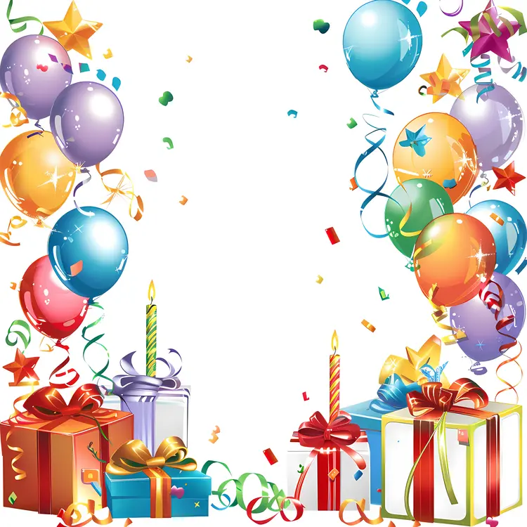Colorful Balloons and Gifts for Celebration