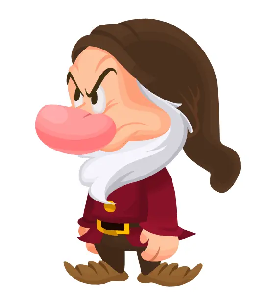 Grumpy Dwarf Cartoon Character