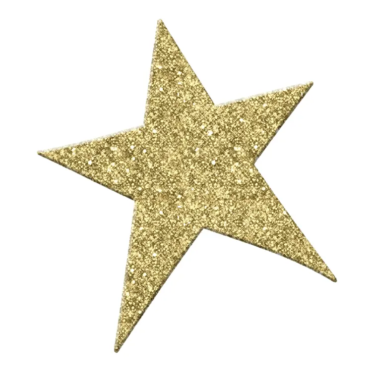 Gold Glitter Star Decoration