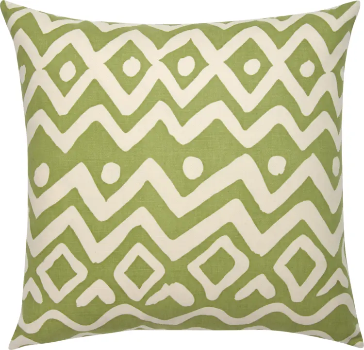 Green and White Patterned Pillow