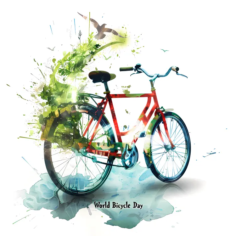 World Bicycle Day with Artistic Bicycle