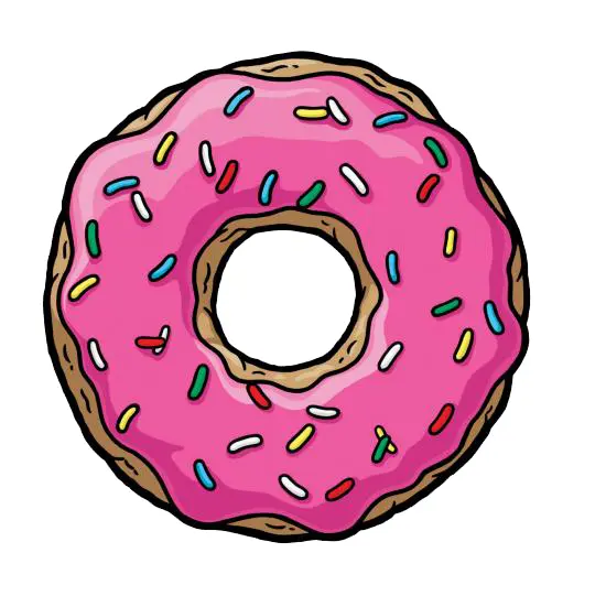 Donut with Pink Icing and Sprinkles