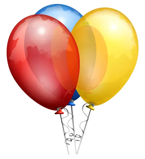 Colorful Red, Blue, Yellow Balloons