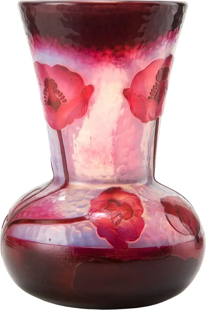 Red and Pink Decorative Glass Vase