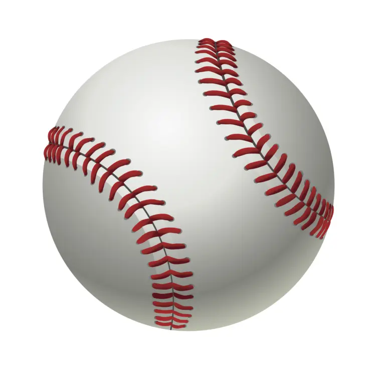 White Baseball with Red Stitches