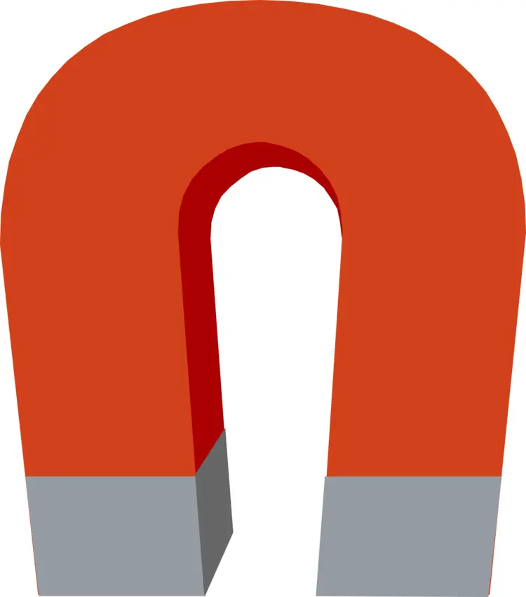 Red and Gray Horseshoe Magnet Illustration