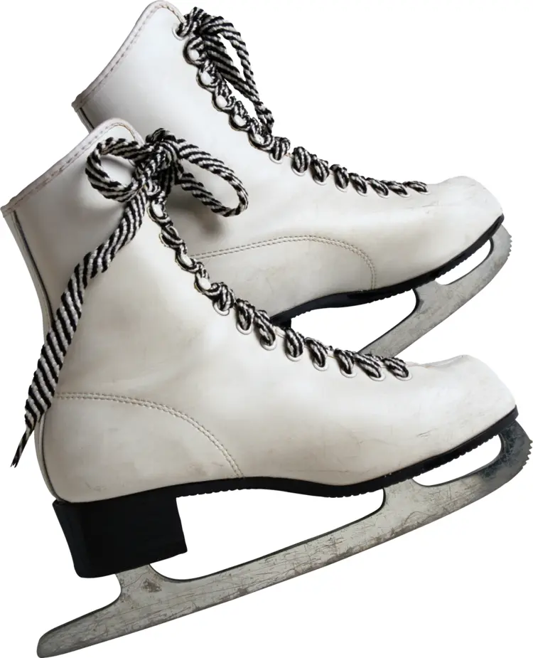 White Ice Skates with Black Laces