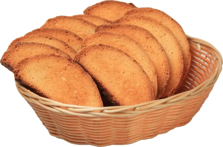 Basket of Golden Crispy Rusk Slices