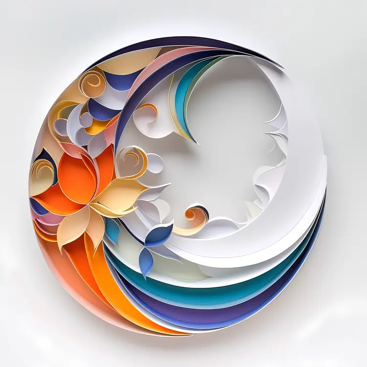 Colorful Paper Crescent Moon Art