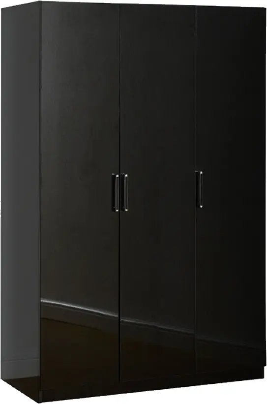 Black Wooden Cabinet with Three Doors