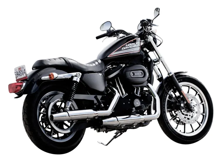 Black Cruiser Motorcycle with Chrome Exhaust