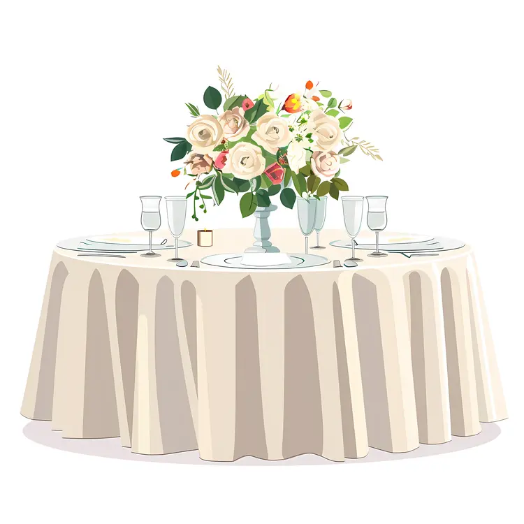 Round Table with Floral Centerpiece