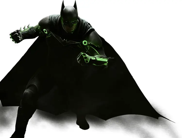 Batman in Action Pose with Green Accents