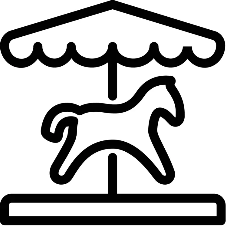 Black Outline Carousel Ride for Amusement