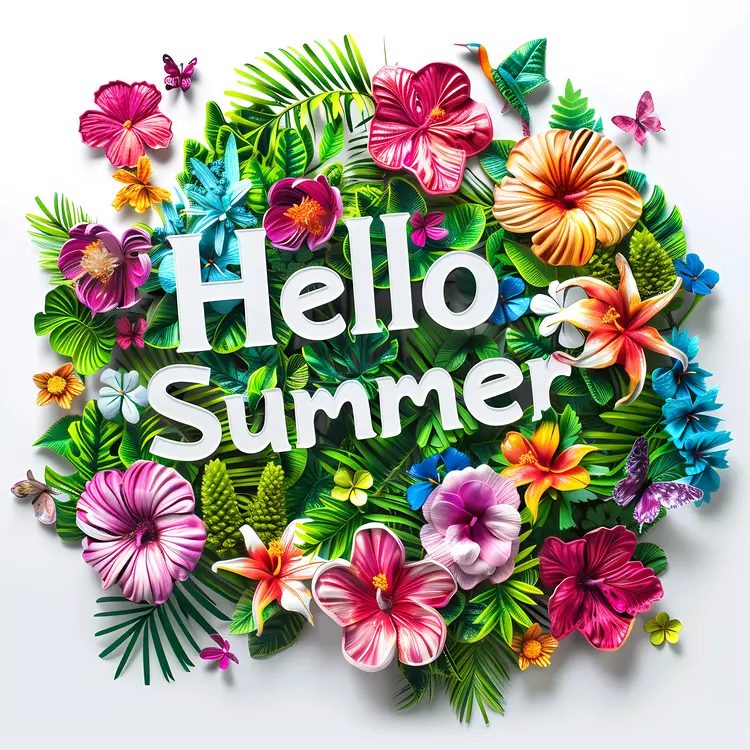 Hello Summer with Tropical Flowers