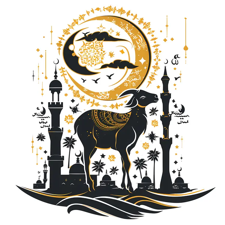 Eid al-Adha Celebration Illustration