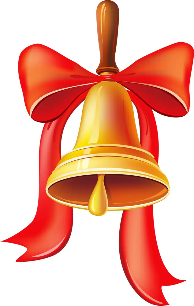 Golden Bell with Red Ribbon for Christmas Decoration