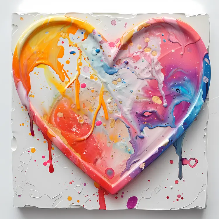 Abstract Colorful Heart Art