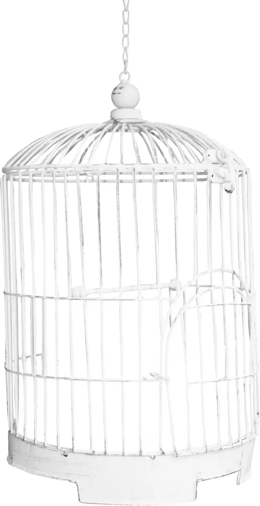 White Birdcage Hanging