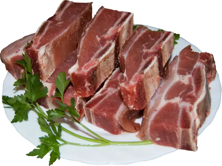 Fresh Lamb Chops on Plate
