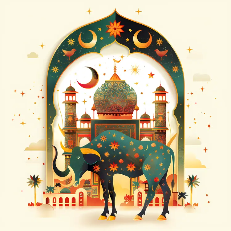 Elephant with Mosque and Stars