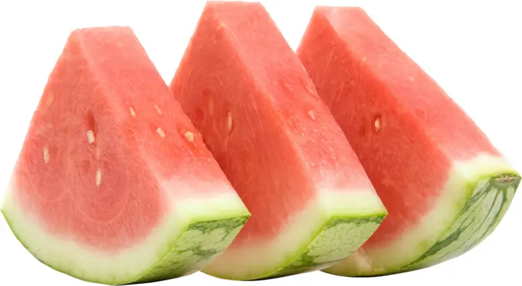 Three Red Watermelon Slices