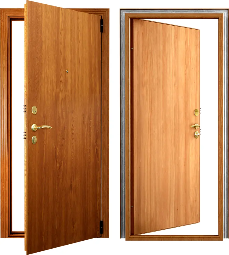 Wooden Door with Frame and Handle