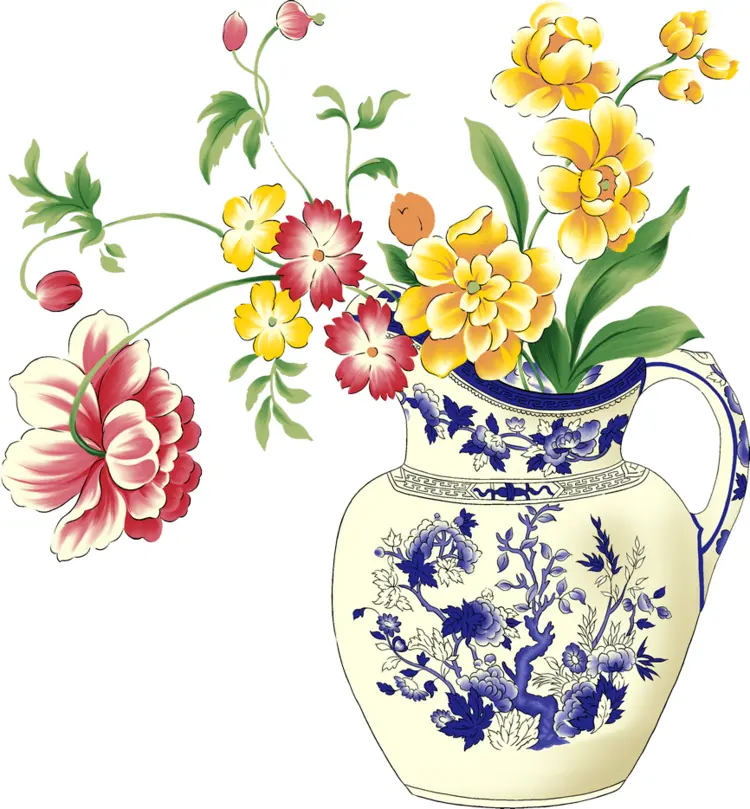 Charming Floral Jug with Colorful Flowers