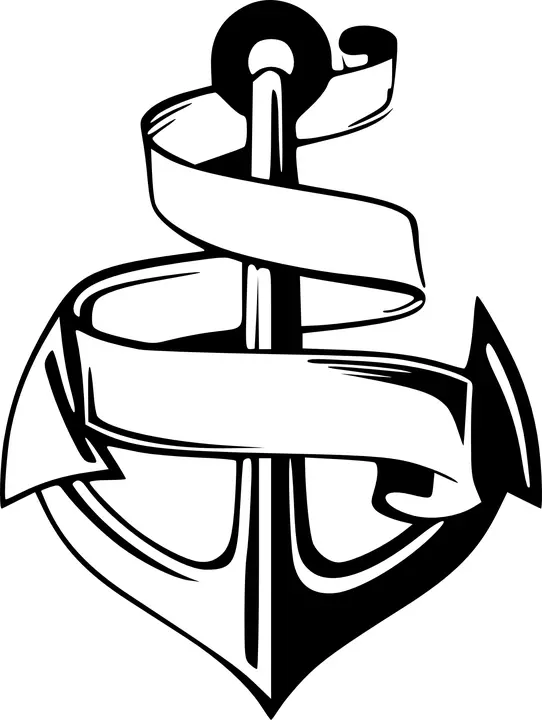 Anchor with Ribbon Symbol