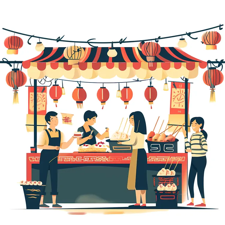 Traditional Asian Food Stall