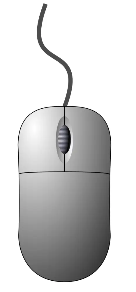 Grey Wired Computer Mouse